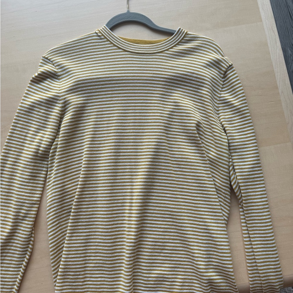 Striped Yellow and White Men's Sweater Shirt